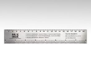 100 Réguas 20cm Personalizadas em Aço Inox