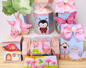 Kit Festa 21 Caixas | Personalizados | Jardim Encantado