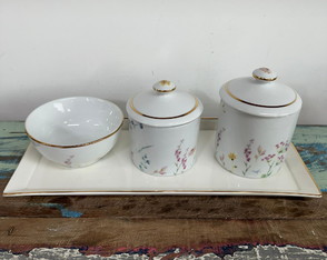 Kit Floral Gabi 3 Peças (2 Potes e 1 Tigela)