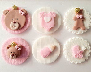 Apliques de Pasta Americana 5 cm Doces Chá de Bebê Ursinha