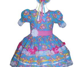 Vestido Festa Junina Infantil + Tiara - São Jõao