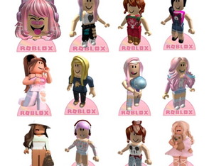 Roblox Rosa Rosa 10 Displays de Mesa de 20 cm em mdf de 3