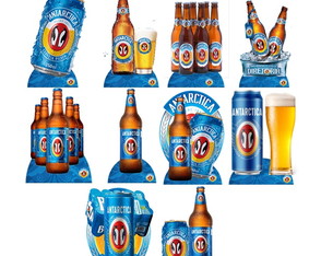 10 Displays Cerveja Antártica de Mesa de 20 cm em mdf