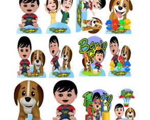 Bento e Toto 10 Displays de Mesa de 20 cm em mdf