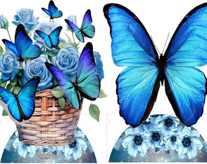 Borboletas Azul 10 Displays de Mesa de 20 cm em mdf