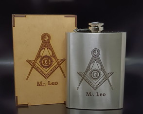 Kit Cantil Porta Whisky/vodka em Inox + Cx mdf Personalizado