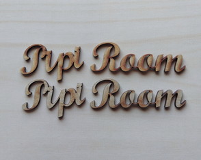 Aplique Palavra mdf Cru Pipi Room