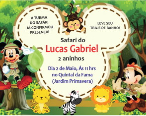 Convite Mickey Safari