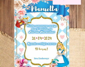 Convite Digital Alice no País das Maravilhas