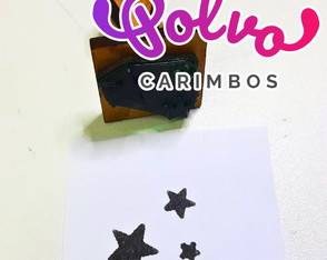 Carimbo de Madeira 3 Estrelas Modelo 3 - 4 cm