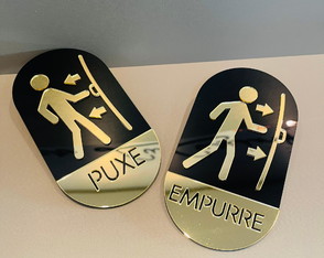 2 Placa de Identificação Empurre /puxe para Porta de Vidro
