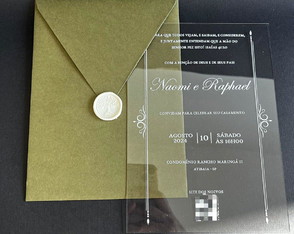 Convite Appreciate Vertical com Acetato 15x21cm e Lacre Cera Convite Appreciate Vertical com Acetato 15x21cm e Lacre Cera