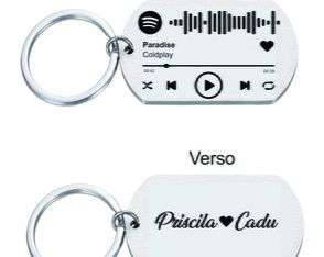 Chaveiro Aço Inox Tag Personalizado (spotify Code)