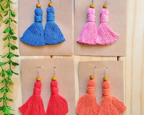 Kit 4 Brincos Tassel em Macramê