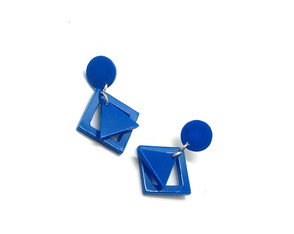 Brinco Feminino Azul P Alérgico ou Nãol c Pino D Plástico