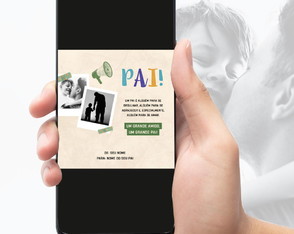 Convite ou Cartão Digital Minimalista Dia dos Pais com Foto