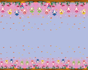 Tecido Baby Shark 2 Barrados Azul 140 x 100 cm Microfibra.