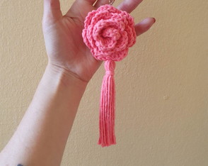 Chaveiro de Crochê Flor