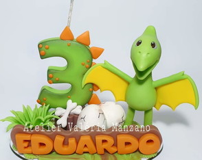 Topo de Bolo Pterodáctilo Personalizado
