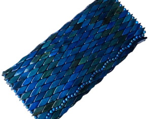 Bolsa Artesanal Madeira, de Mão, Azul Carteira sem Alça