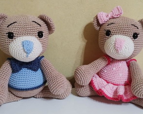 Casal Ursinhos Amigurumi Crochê