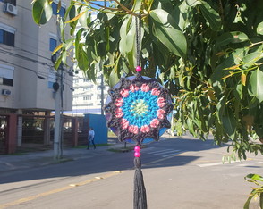 Mandala Filtro dos Sonhos de Crochê Decoração