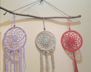 Kit com 03 Mandalas Filtros dos Sonhos de Crochê Decoração
