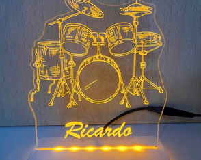 Luminária Bateria Instrumento Musical