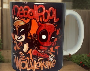 Caneca Personalizada do Deadpool e Wolverine.
