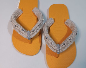 Havaianas Customizada com Crochê