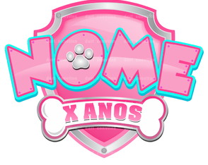 Logo Patrulha Canina Rosa Personalizado Digital