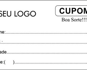 Kit com 5 Blocos de Cupom para Sorteio com 100 Folhas Cada