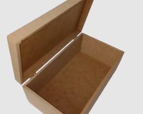 Caixa Retangular Lisa com Dobradiça 21x15x6 mdf Madeira