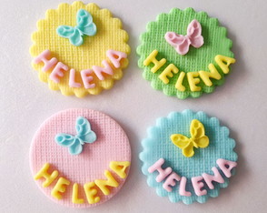 Aplique Doce 5 cm Tema Jardim Personalizado