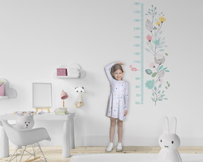 Régua Medidora De Crescimento Infantil Floral Colorido RG73