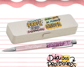 Estojo de Bambu com Caneta Personalizado