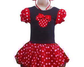 Fantasia Minnie Infantil + Tiara Orelhas Disney