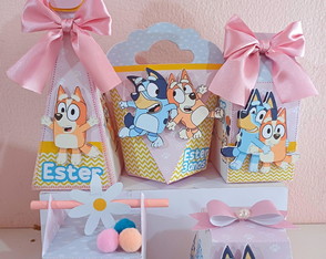 Personalizados 25peças Tema Bluey Menina