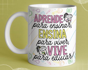 Arte para Caneca Dia dos Professores Aprender para Ensinar