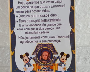 10 Plaquinhas de Boas Vindas e Suporte em Papel Fotográfico