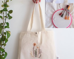 Kit Ecobag para Bordar - Bordado Livre Iniciante