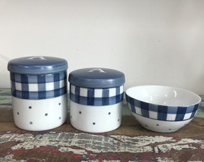 Kit Higiene Xadrez Azul Marinho 3 Peças