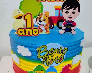 Topo de Bolo Bento e Totó