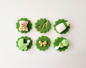 Kit 20 Apliques 3 cm Tema Chá de Bebê Ursinho