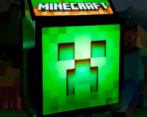 Luminária Abajur Led Minecraft Creeper - Decoração Gamer