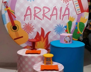 Locação Kit Pegue e Monte Festa Junina Arraiá Rosa