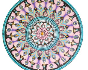 Mandala Rosa - Mdf, Pontilhismo