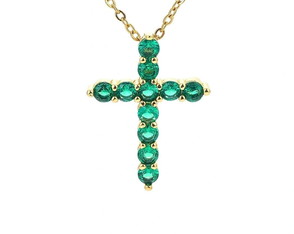 Colar Crucifixo Esmeralda