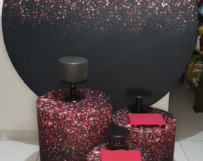 Locação Kit Pegue e Monte Preto com Glitter Pink