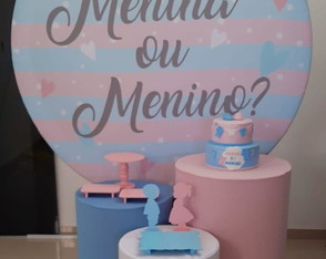 Locação Kit Pegue e Monte Chá Revelação Rosa e Azul